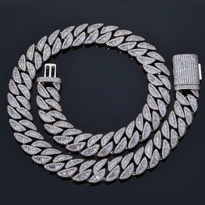 20mm T-Cut Moissanite Cuban Link Chain – Custom S925 Sterling Silver Iced-Out Hip Hop Men’s Streetwear Necklace - CaratixJewelry