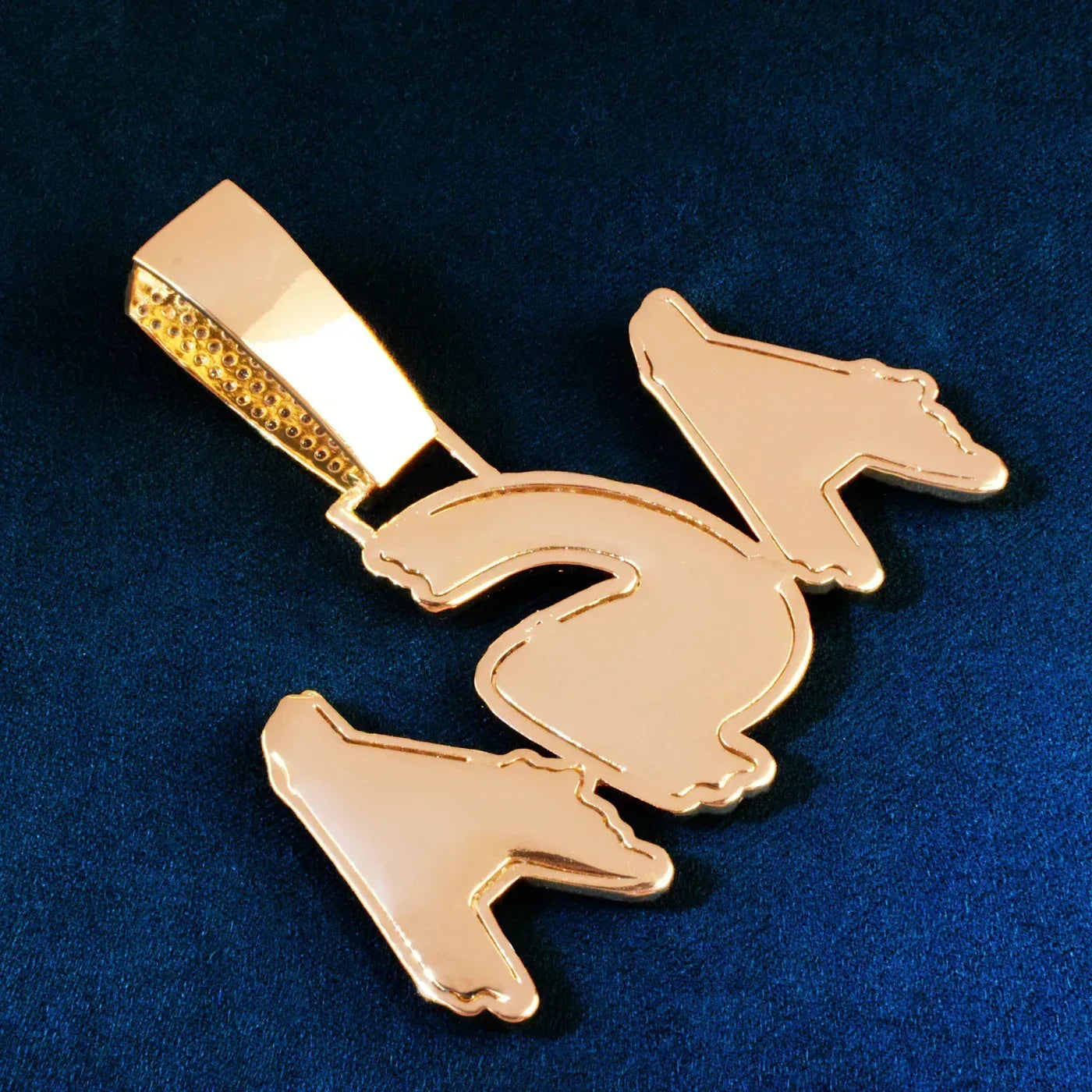 Spiked Script Letter Pendant | Iced Out CZ DIY Initial Hip Hop Necklace - CaratixJewelry