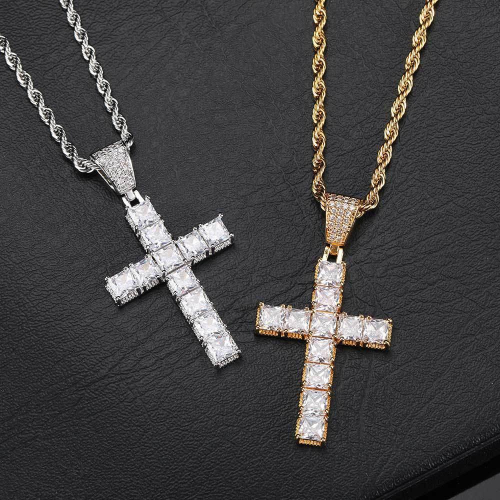 Custom Pendants Square-Cut Iced Cross | Vintage Hip Hop Necklace for Men | Caratix - CaratixJewelry