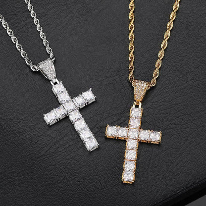 Custom Pendants Square-Cut Iced Cross | Vintage Hip Hop Necklace for Men | Caratix - CaratixJewelry