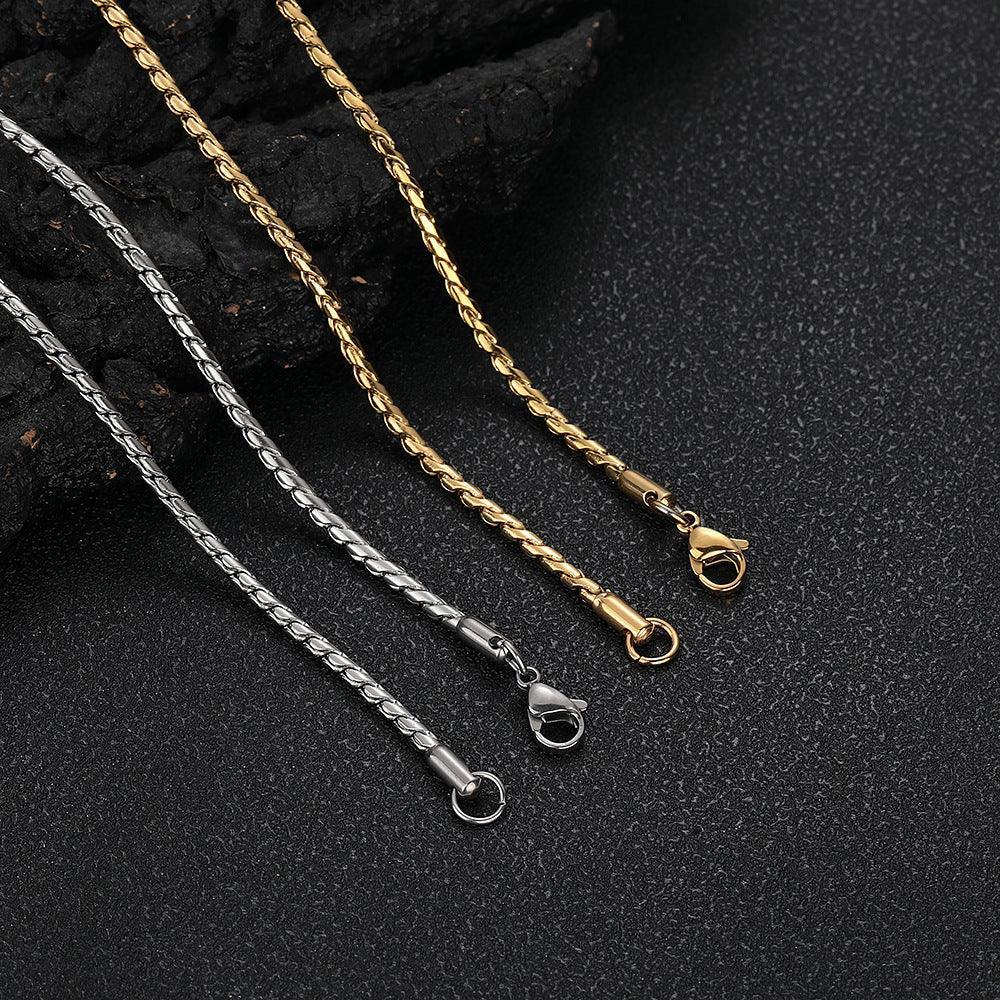 Stainless Steel Snake Chain Minimal Rapper Chain Necklace for Men | Caratix Jewelry - CaratixJewelry