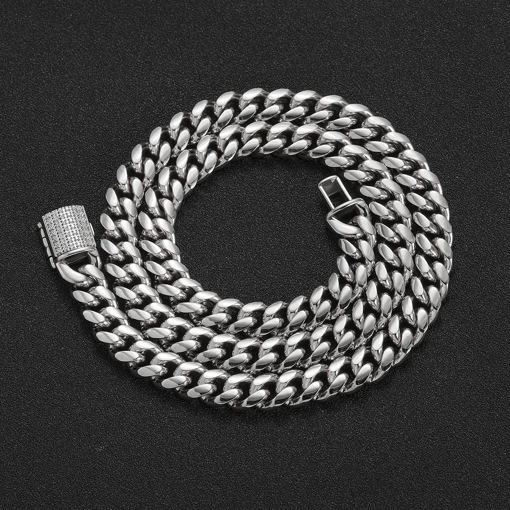 Rounded Tight Cuban Chain Necklace Stainless Steel for Men | Caratix Jewelry - CaratixJewelry