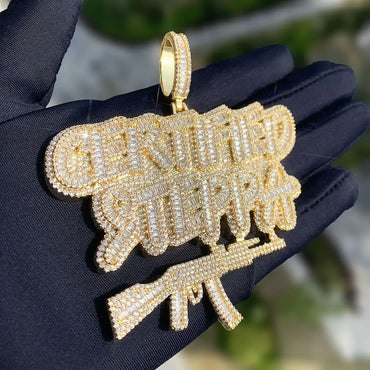 Iced Out Letter Pendant Necklace | CZ Hip Hop Trendy Streetwear Jewelry - CaratixJewelry