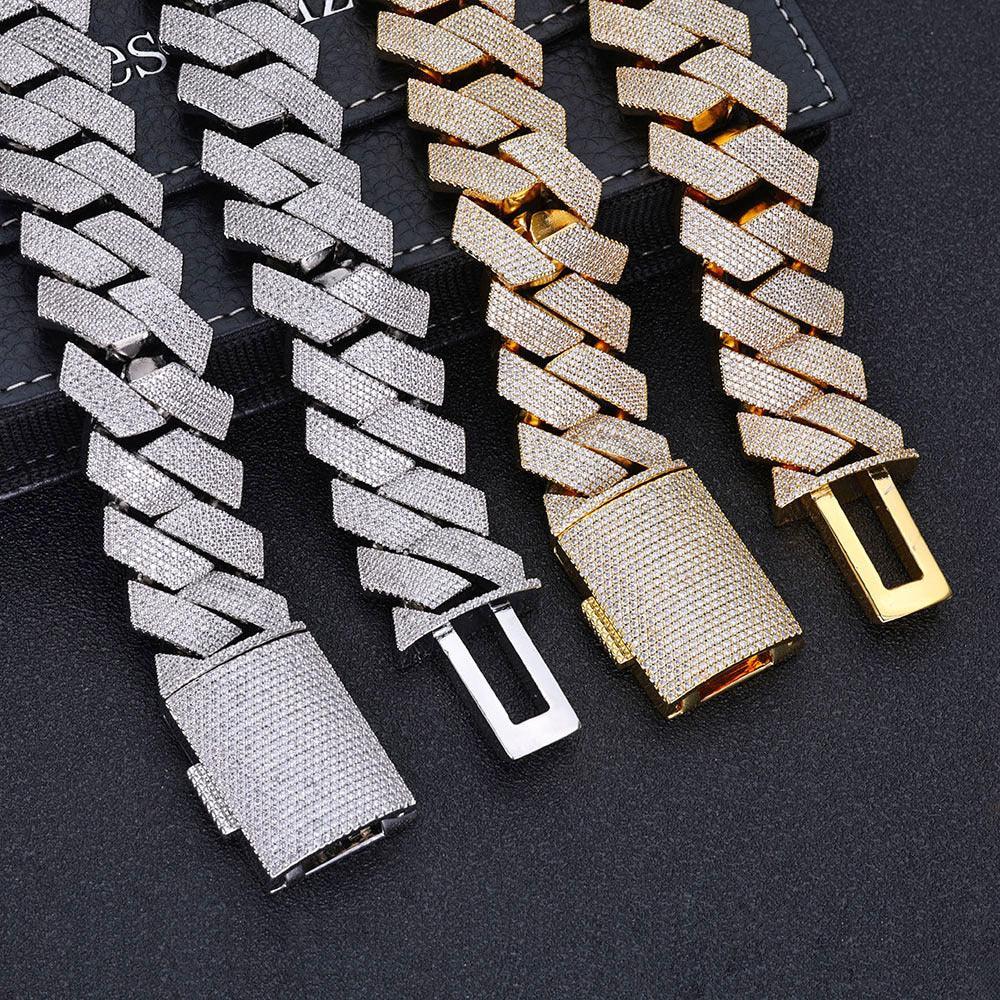Custom Six-Row Iced Out Cuban Chain | Heavyweight Flip-Clasp - CaratixJewelry