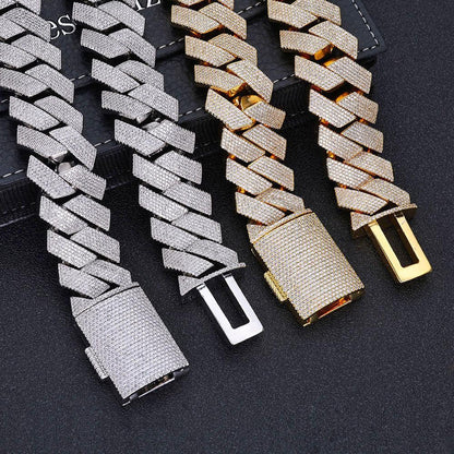 Custom Six-Row Iced Out Cuban Chain | Heavyweight Flip-Clasp - CaratixJewelry