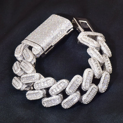 28mm Iced Out T-Shape Cuban Chain Necklace Heavy Style Unisex | Caratix Jewelry - CaratixJewelry