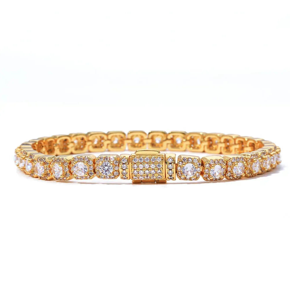 5mm Iced Sugar Link Hip Hop Bracelet Rapper Iced Out Chain Style for Men | Caratix Jewelry - CaratixJewelry