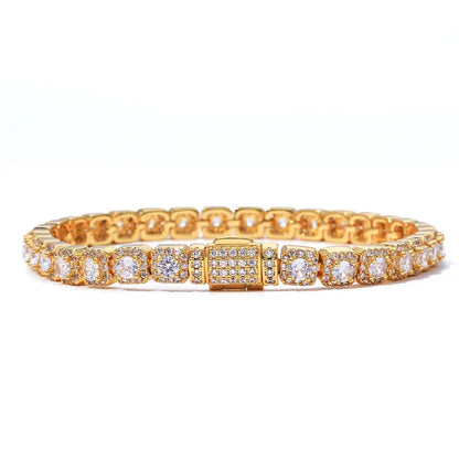 5mm Iced Sugar Link Hip Hop Bracelet Rapper Iced Out Chain Style for Men | Caratix Jewelry - CaratixJewelry