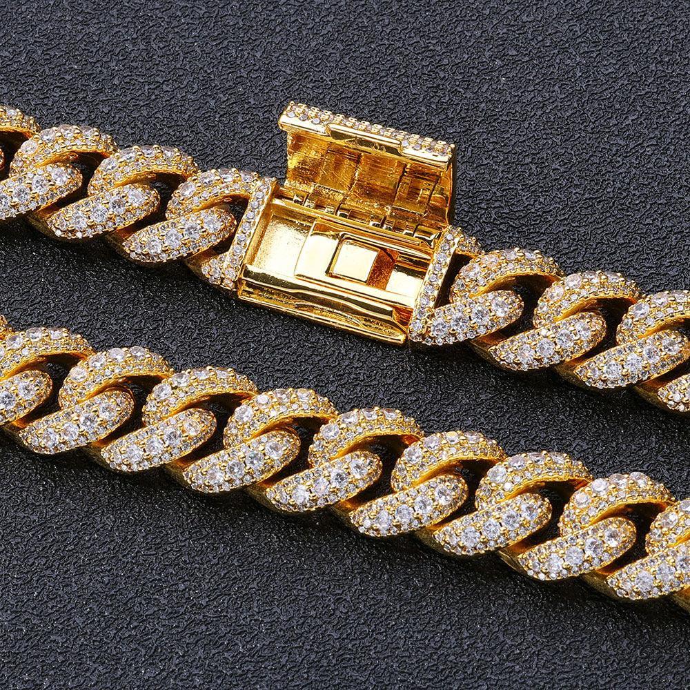 Iced Out Bubble Cuban Chain Zircon Hip Hop Necklace for Men | Caratix Jewelry - CaratixJewelry