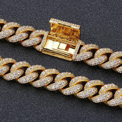 Iced Out Bubble Cuban Chain Zircon Hip Hop Necklace for Men | Caratix Jewelry - CaratixJewelry