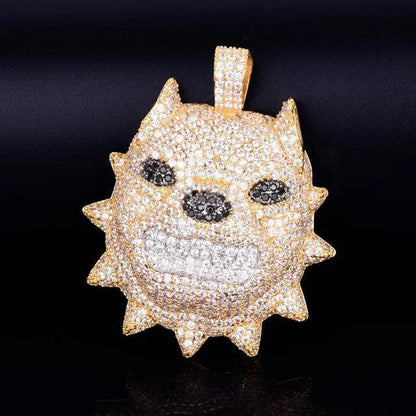 Iced Out 3D Pitbull Dog Pendant | Men's American Bully Head Necklace | Premium Copper CZ Canine Jewelry | Beast Mode Bling | Caratix - CaratixJewelry