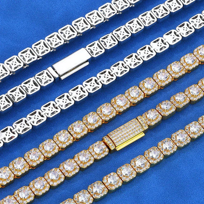 Hip Hop Bling 7mm S925 Silver CZ Ice Cube Link Necklace – Custom Women’s Luxury Jewelry | Caratix Jewelry - CaratixJewelry