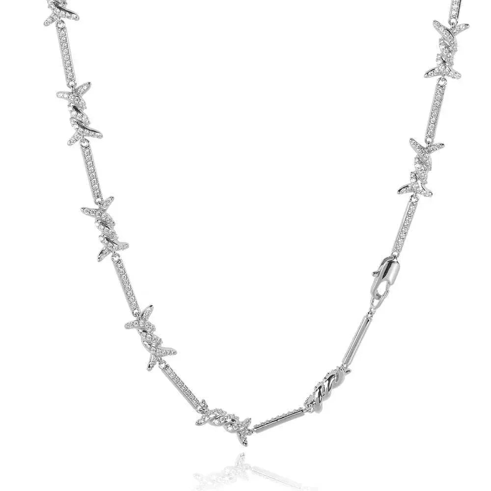 2.5mm Iced Out Thorn Chain Necklace Micro Zircon Gold Chain Rapper Style | Caratix Jewelry - CaratixJewelry