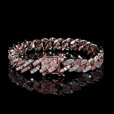 9mm Single Row Zircon Cuban Link Bracelet Hip Hop Jewelry - CaratixJewelry