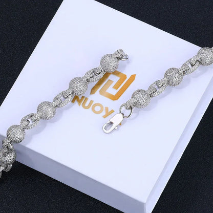 10.5mm Iced Out Zircon Bubble Bead Chain Bracelet for Men | Caratix Jewelry - CaratixJewelry