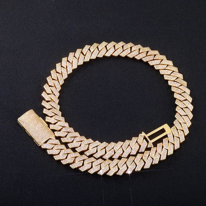 Four Row Cuban Chain Necklace Zircon - CaratixJewelry