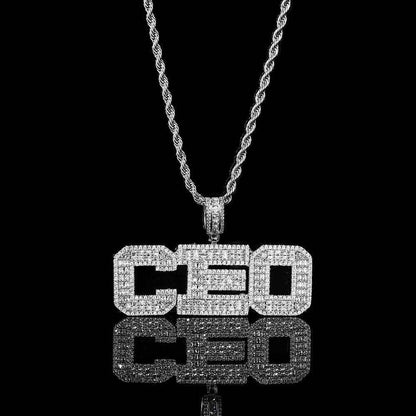 T-Shaped Zircon Letter Pendant Necklace with Gold Plating for Men | Caratix Jewelry - CaratixJewelry