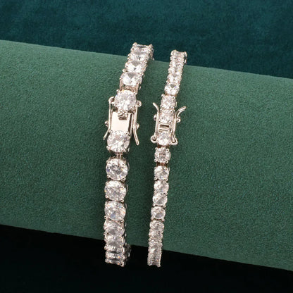 Tennis Chain Bracelet with Copper & Zircon | Trendy Single Row Hip Hop Jewelry | Caratix Jewelry - CaratixJewelry