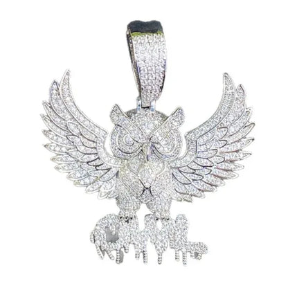 Vintage Eagle Spirit Pendant | Men's Retro Punk Necklace | Distressed Real Copper Hawk Charm - CaratixJewelry