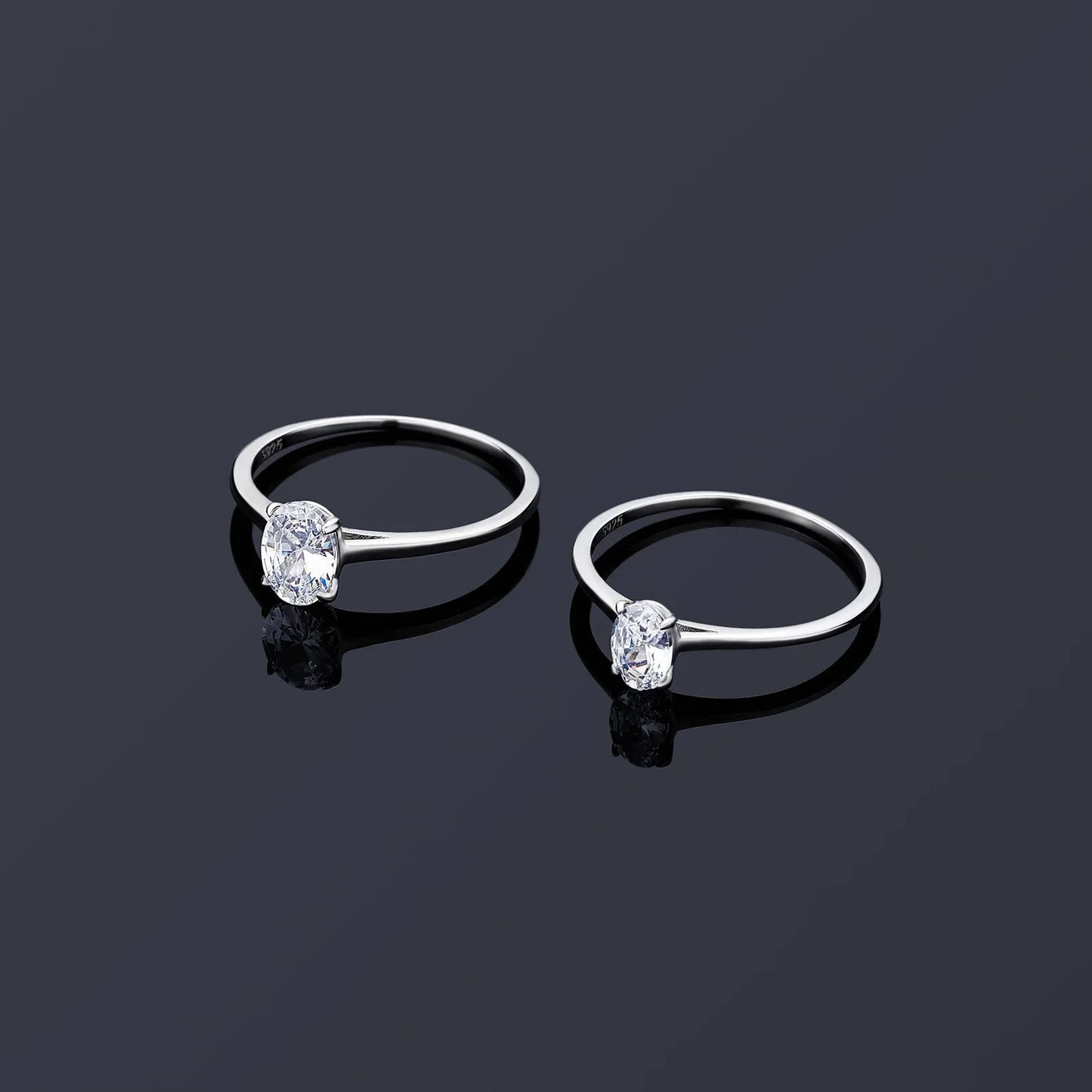 D Color Oval Moissanite Solitaire Ring | S925 Sterling Silver | Caratix