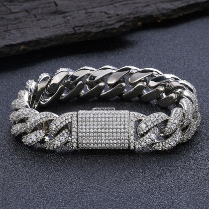 Bubble Iced-Out Cuban Link Bracelet with Zircon Stones - CaratixJewelry