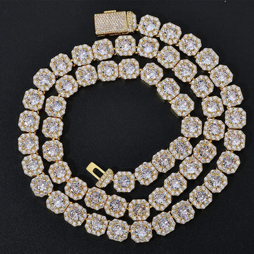 10mm Square Tennis Chain Iced-Out Zircon Necklace for Men | Caratix Jewelry - CaratixJewelry