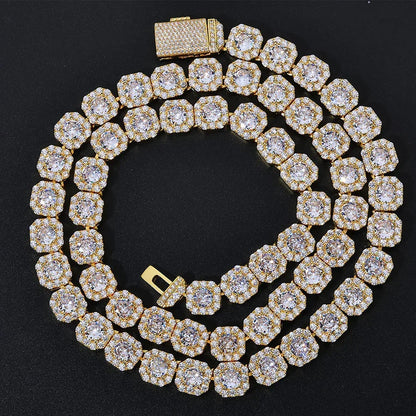 10mm Square Tennis Chain Iced-Out Zircon Necklace for Men | Caratix Jewelry - CaratixJewelry