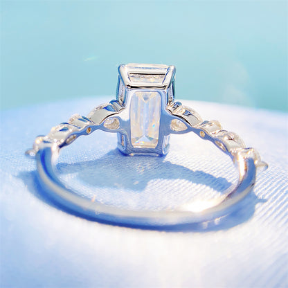 2026 Summer New S925 Silver 4ct Princess Cut Moissanite Ring | 4 Carat Square D VVS1 | Caratix