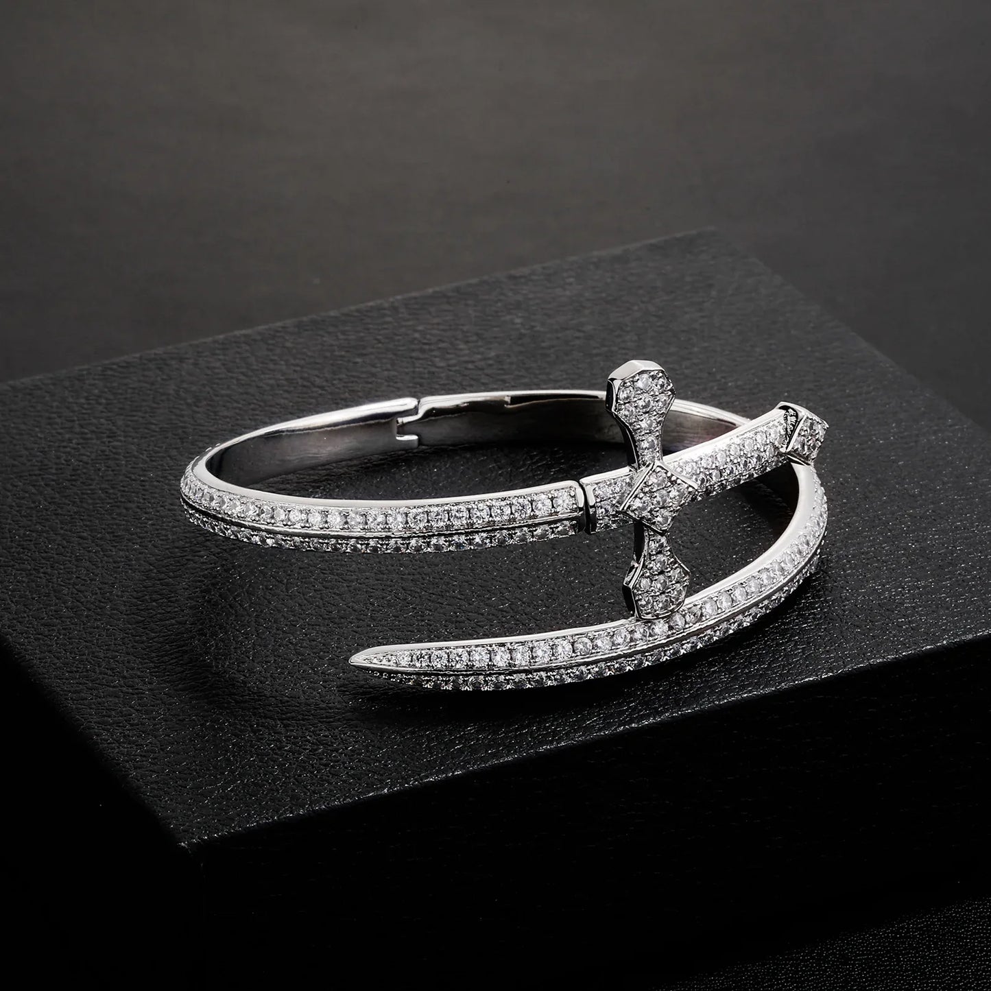 Men's King’s Sword Ring | Micro-Pave Zirconia Warrior Band | Caratix Jewelry