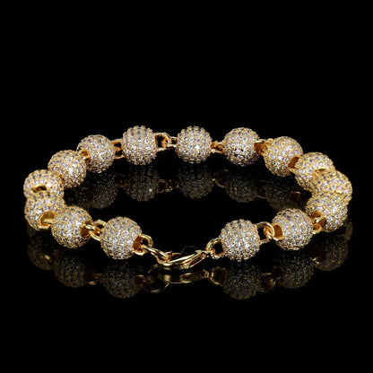 8mm Bead Chain Bracelet with Zircon | Men’s Trendy Personalized Jewelry | Caratix Jewelry - CaratixJewelry