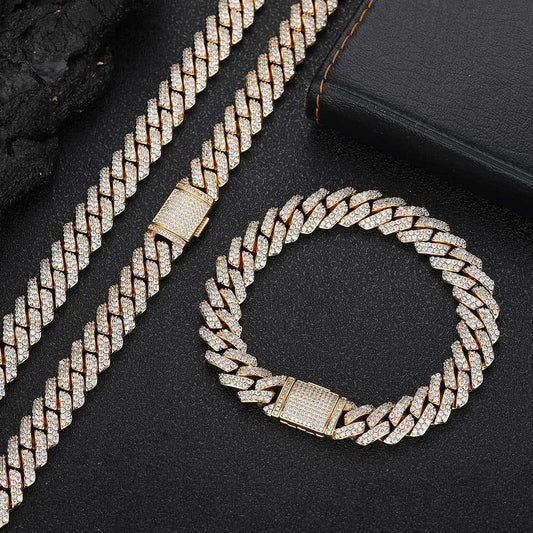 10mm Double Row Cuban Zircon Hip Hop Jewelry Necklace - CaratixJewelry