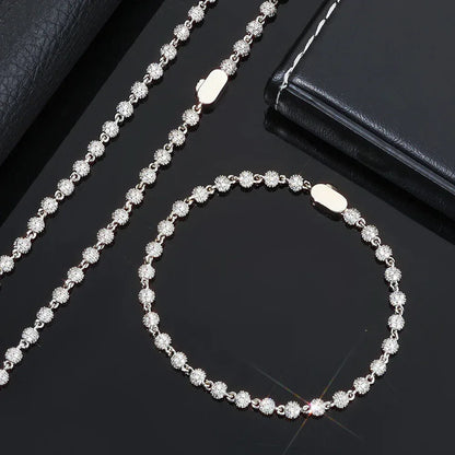 Custom 4mm Fully Iced-Out Round Bead Bracelet | Versatile Rapper Iced Out Chain | Caratix - CaratixJewelry