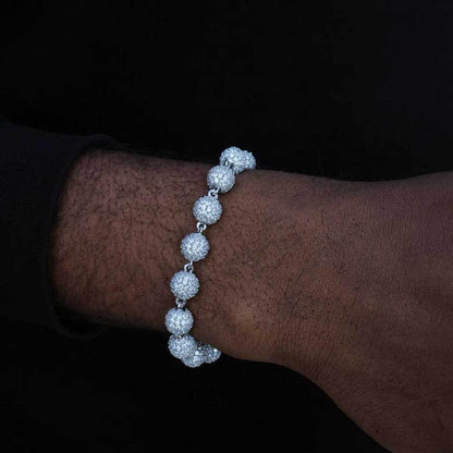8mm Iced Out Bead Chain Necklace Zircon Rapper Chain Style for Men | Caratix Jewelry - CaratixJewelry