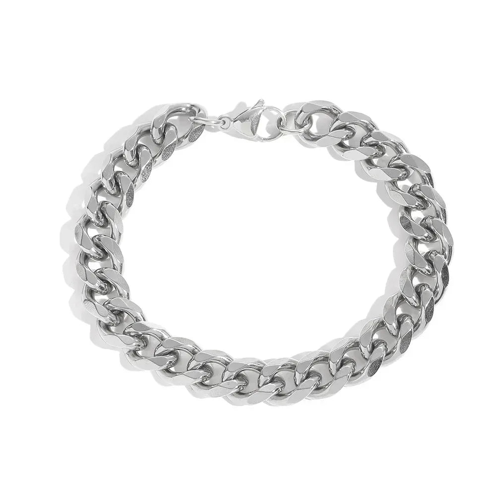 11mm Cuban Chain Bracelet with 6-Sided Grind - CaratixJewelry