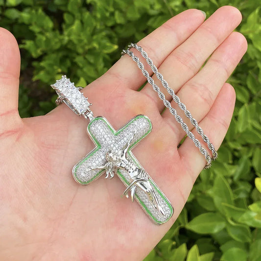 Minimalist Iced Out Cross Necklace | Men's Versatile Hip Hop Accessory - CaratixJewelry