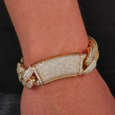 18mm Triple Row Bubble Iced Out Cuban Bracelet Hip Hop Jewelry | Caratix Jewelry - CaratixJewelry