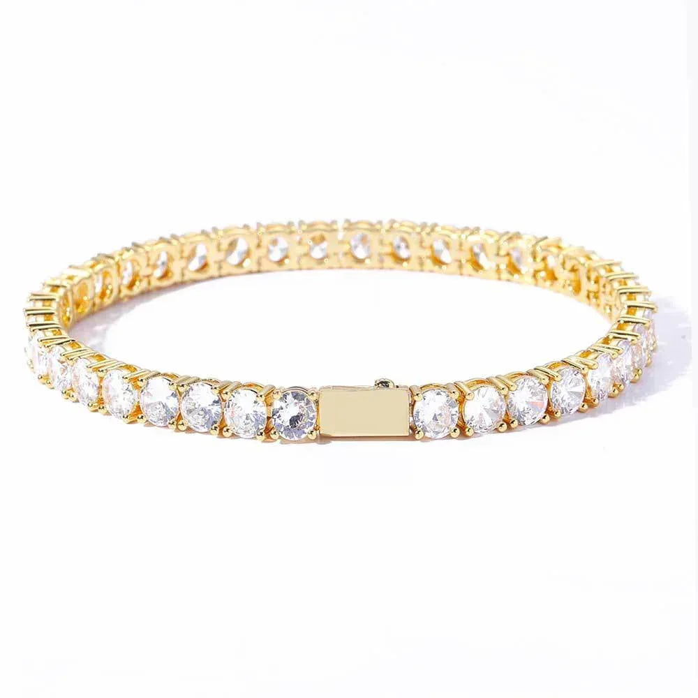 Single Row Zircon Tennis Chain Bracelet with Spring Clasp for Men | Caratix Jewelry - CaratixJewelry