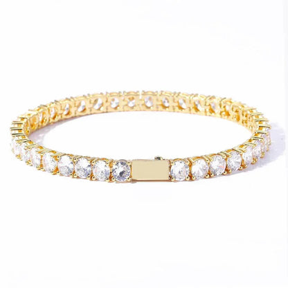 Single Row Zircon Tennis Chain Bracelet with Spring Clasp for Men | Caratix Jewelry - CaratixJewelry