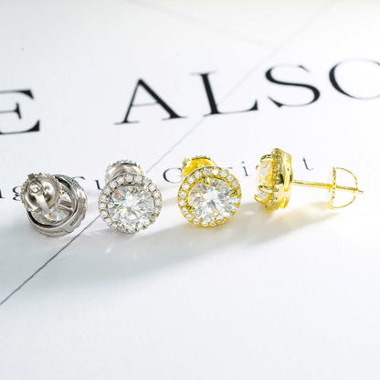 6.5mm 1ct Moissanite Stud Earrings S925 Silver | D Color VVS1 Diamond Tester | Caratix