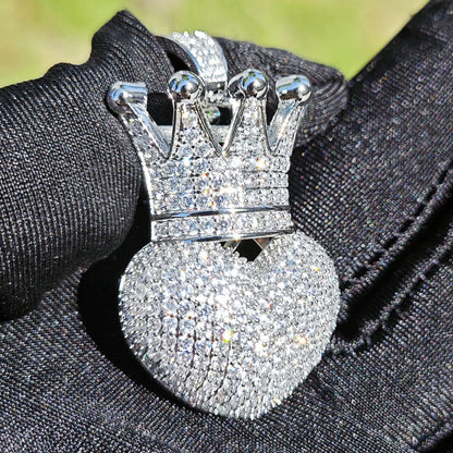 Romantic Heart Pendant Necklace | CZ Iced Out Hip Hop Unisex Trend Jewelry - CaratixJewelry