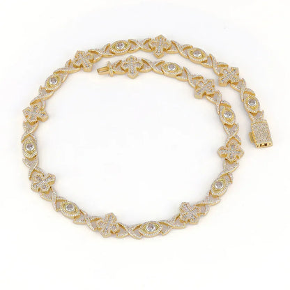 Iced Out Eye Cross Zircon Hip Hop Jewelry Bracelet for Men | Caratix Jewelry - CaratixJewelry