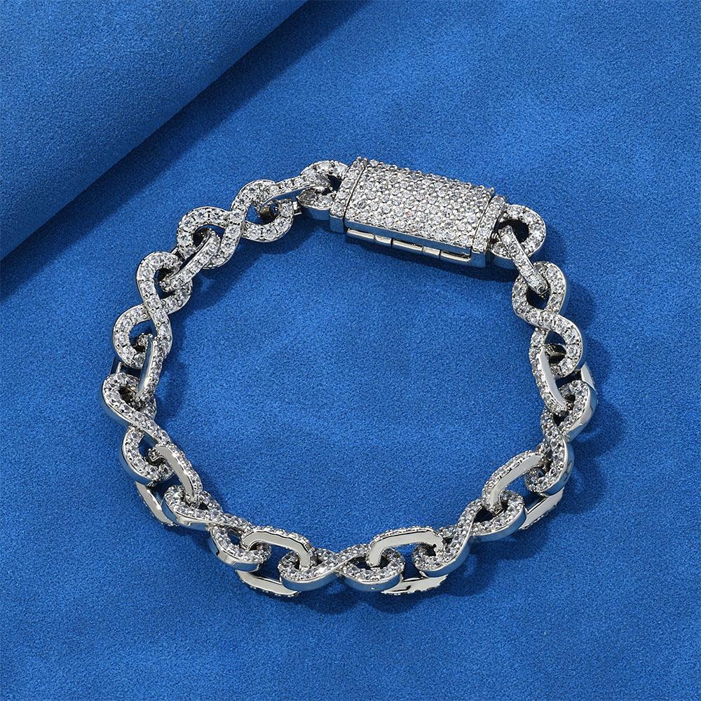 8mm Figure 8 Link Hip Hop Necklace Gold Chain Rapper Style for Men | Caratix Jewelry - CaratixJewelry