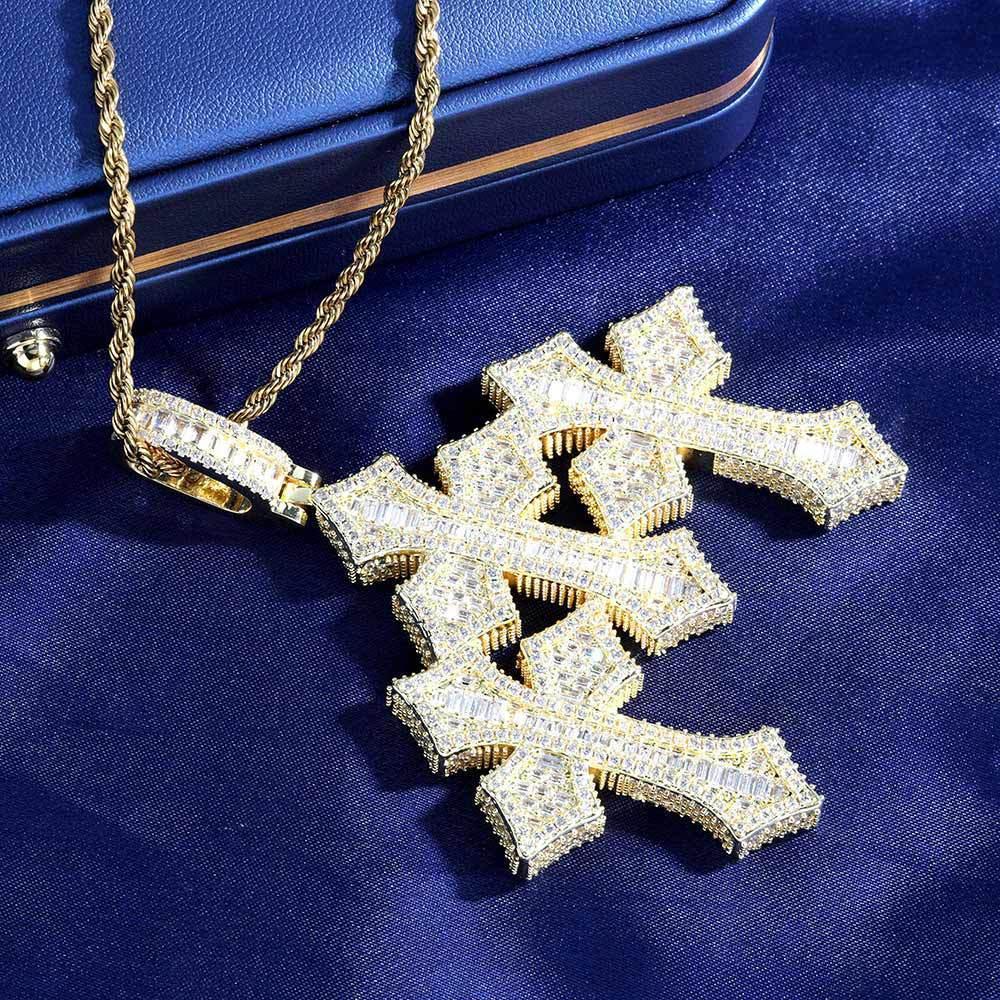 S925 Silver Moissanite Cross Pendant Necklace for Men | Caratix Jewelry - CaratixJewelry