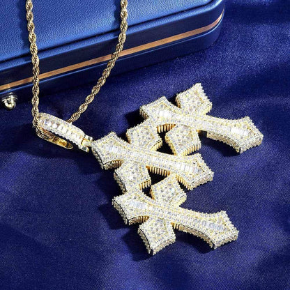 S925 Silver Moissanite Cross Pendant Necklace for Men | Caratix Jewelry - CaratixJewelry