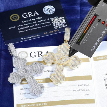 Broken Heart Cross S925 Silver Moissanite Rapper Chain Necklace | Caratix Jewelry - CaratixJewelry