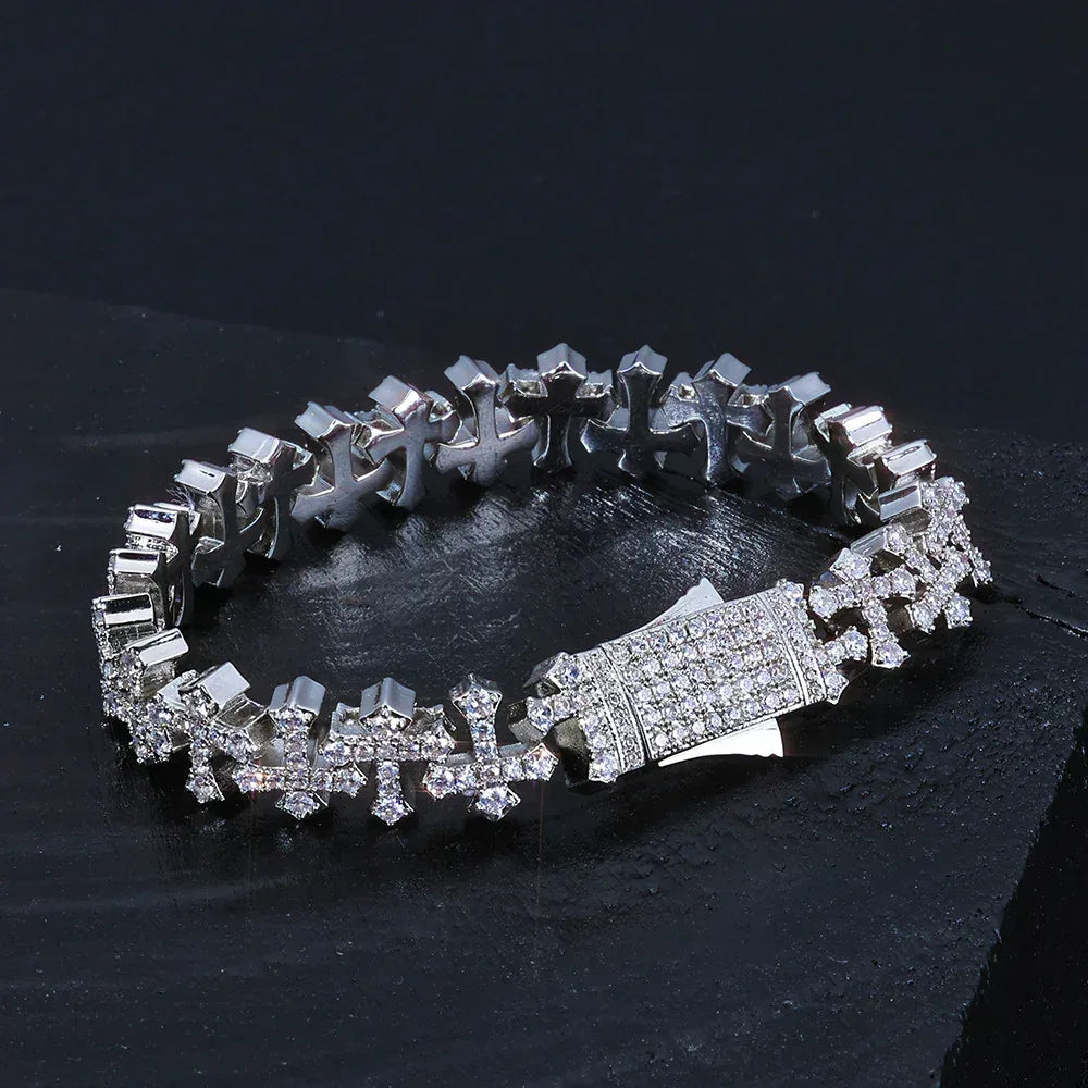 Rapper Iced Out Chain Cross Snowflake Zircon Hip Hop Necklace for Men | Caratix Jewelry - CaratixJewelry