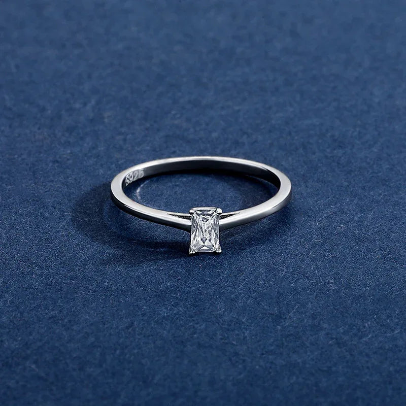 1ct Emerald Cut Moissanite Ring | S925 Silver 18K Gold Plated | Caratix
