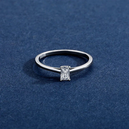 1ct Emerald Cut Moissanite Ring | S925 Silver 18K Gold Plated | Caratix