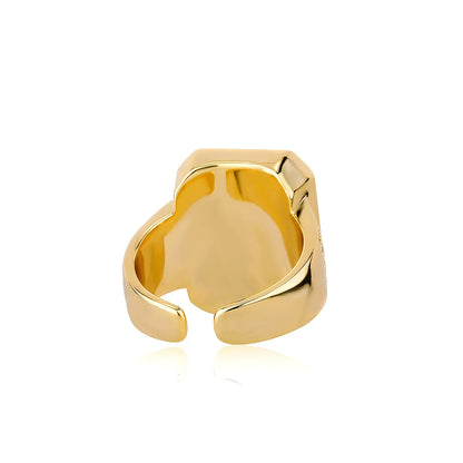 Natural Tiger's Eye Men's Ring | Solid Vintage Signet Band | Caratix