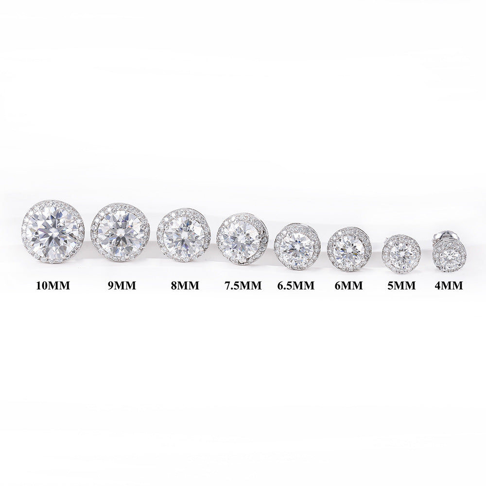 S925 Sterling Silver Bezel-Set Colored Moissanite Stud Earrings | Minimalist Solitaire | Caratix